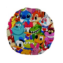 Illustration Cartoon Character Animal Cute Standard 15  Premium Round Cushions by Sudhe