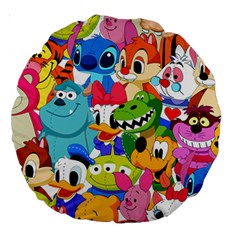 Illustration Cartoon Character Animal Cute Large 18  Premium Round Cushions by Sudhe