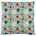 Illustration Flower White Pattern Floral Large Cushion Case (One Side) Front