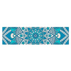 Mandala Blue Oblong Satin Scarf (16  X 60 ) by zappwaits