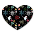 Illustration Xmas Christmas Thanks Giving Pattern Heart Mousepads Front