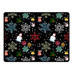 Illustration Xmas Christmas Thanks Giving Pattern Double Sided Fleece Blanket (small)  by danenraven