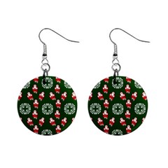 Xmas Christmas Background Mini Button Earrings by danenraven