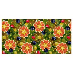 Fruits Star Blueberry Cherry Leaf Banner And Sign 4  X 2  by Ravend