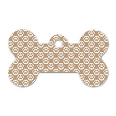 Brown Little Paws - Cute Cat Lover  Dog Tag Bone (one Side) by ConteMonfrey