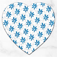 Little Blue Daisies  Jigsaw Puzzle (heart) by ConteMonfrey