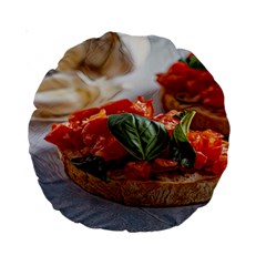 Beautiful Bruschetta - Italian Food Standard 15  Premium Round Cushions by ConteMonfrey