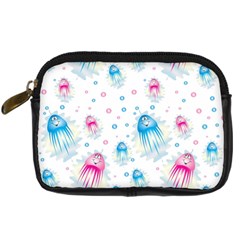 Jellyfis Pink Blue Cartoon Digital Camera Leather Case by danenraven