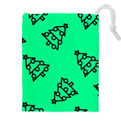 Tree With Ornaments Green Drawstring Pouch (5xl) by TetiBright