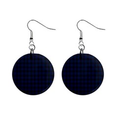 Black And Blue Classic Small Plaids Mini Button Earrings by ConteMonfrey