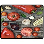 Bell peppers & tomatoes Double Sided Fleece Blanket (Medium)  58.8 x47.4  Blanket Back