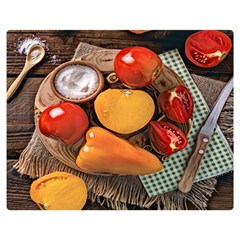 Tomatoes And Bell Pepper - Italian Food Double Sided Flano Blanket (medium)  by ConteMonfrey