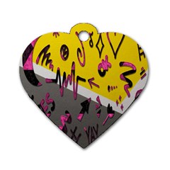 Doodles,gray Dog Tag Heart (two Sides) by nateshop