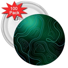 Green Line Shape Stripe Corolla 3  Buttons (100 Pack)  by Ravend