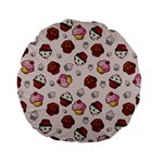 Cake Cupcake Sweet Dessert Food Standard 15  Premium Flano Round Cushions Back