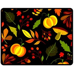 Pumpkin Fall Autumn Pattern Fleece Blanket (medium)  by Wegoenart