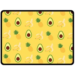 Pineapple Banana Fruit Pattern Fleece Blanket (large)  by Wegoenart