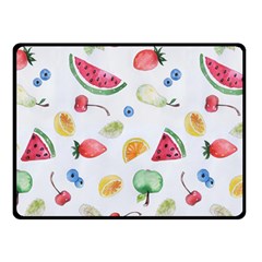 Fruit Summer Vitamin Watercolor Double Sided Fleece Blanket (small)  by Wegoenart