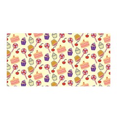 Cupcake Pattern Lollipop Satin Wrap 35  X 70  by Wegoenart