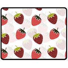 Strawberry Pattern Background Double Sided Fleece Blanket (medium)  by Wegoenart