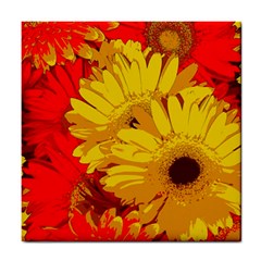 Flower Daisies Bloom Blossom Tile Coaster by Wegoenart