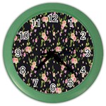 Background-roses Color Wall Clock Front