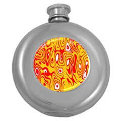 Red-yellow Round Hip Flask (5 Oz) by nateshop