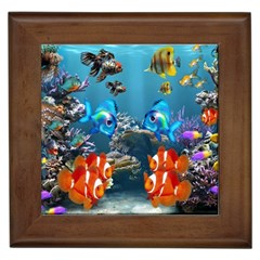 Aquarium Fish Tank Sea Life Framed Tile by Wegoenart