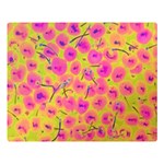 Cherries Fruit Food Neon Texture Fluorescent Double Sided Flano Blanket (Large)  Blanket Back