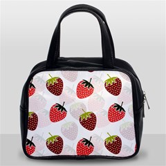 Strawberry Fruit Pattern Background Classic Handbag (two Sides) by Wegoenart