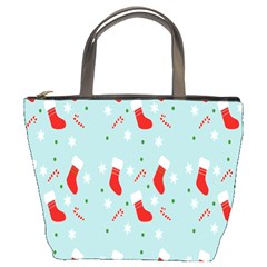 Christmas-pattern -christmas-stockings Bucket Bag by nateshop