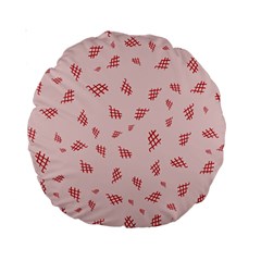 Grid Pattern Red Background Standard 15  Premium Round Cushions by Ravend