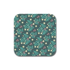 Illustration Pattern Seamless Rubber Square Coaster (4 Pack) by Ravend