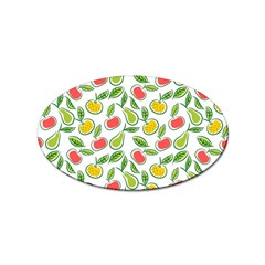 Fruit Fruits Food Illustration Background Pattern Sticker (oval) by Ravend