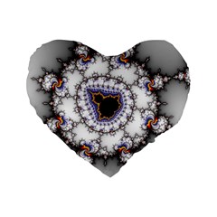 Mandelbrot Fractal Background Template Circle Standard 16  Premium Flano Heart Shape Cushions by danenraven