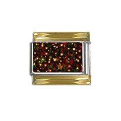 Christmas Xmas Stars Star Advent Background Gold Trim Italian Charm (9mm) by Ravend