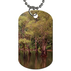 Landscape Jungle Reflection Nature Dog Tag (one Side) by Wegoenart