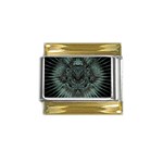 Abstract Art Fractal Artwork Gold Trim Italian Charm (9mm) Front