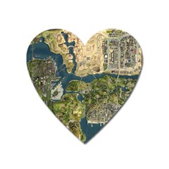 Map Illustration Grand Theft Auto Heart Magnet by danenraven