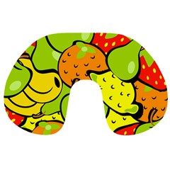 Fruit Food Wallpaper Travel Neck Pillow by Dutashop