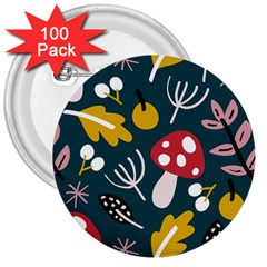 Autumn Nature Sheets Forest 3  Buttons (100 Pack)  by Ravend