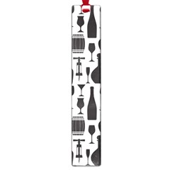 Wine Pattern Black White Large Book Marks by Jancukart