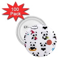 Playing-pandas-cartoons 1 75  Buttons (100 Pack)  by Jancukart