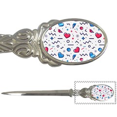 Hearts-seamless-pattern-memphis-style Letter Opener by Jancukart