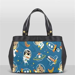 Seamless-pattern-funny-astronaut-outer-space-transportation Oversize Office Handbag by Jancukart