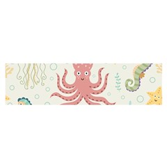 Underwater-seamless-pattern-light-background-funny Oblong Satin Scarf (16  X 60 ) by Jancukart