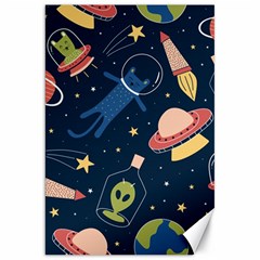 Seamless Pattern With Funny Alien Cat Galaxy Canvas 20  X 30  by Wegoenart