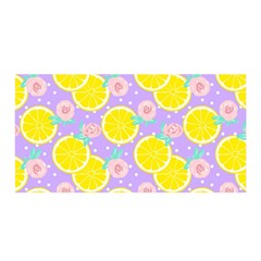 Purple Lemons  Satin Wrap 35  X 70  by ConteMonfrey