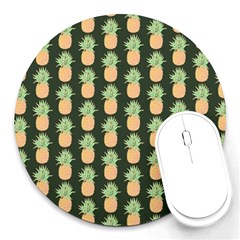 Pineapple Green Round Mousepad by ConteMonfrey