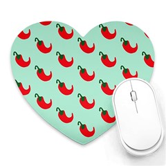 Small Mini Peppers Blue Heart Mousepad by ConteMonfrey